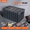 VEVOR Collapsible Storage Bins with Lids, 65L 3 Packs, Folding Plastic Stackable Utility Crates with Handles, Large Heavy Duty Containers for Clothes