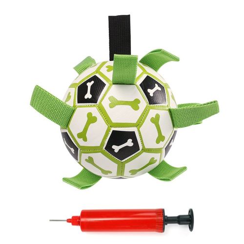 Dog Soccer Ball Toys with Straps, Interactive Dog Toy for Tug of War, Puppy Birthday Gifts, Dog Tug Toy, Dog Water Toy